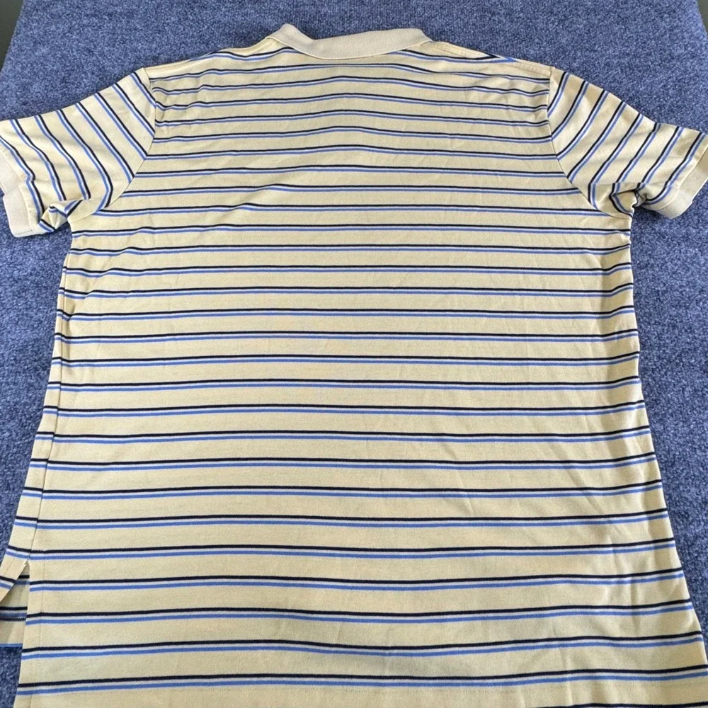 Polo Ralph Lauren Polo Shirt Mens XL Striped Cotton Classic Fit Yellow Vintage